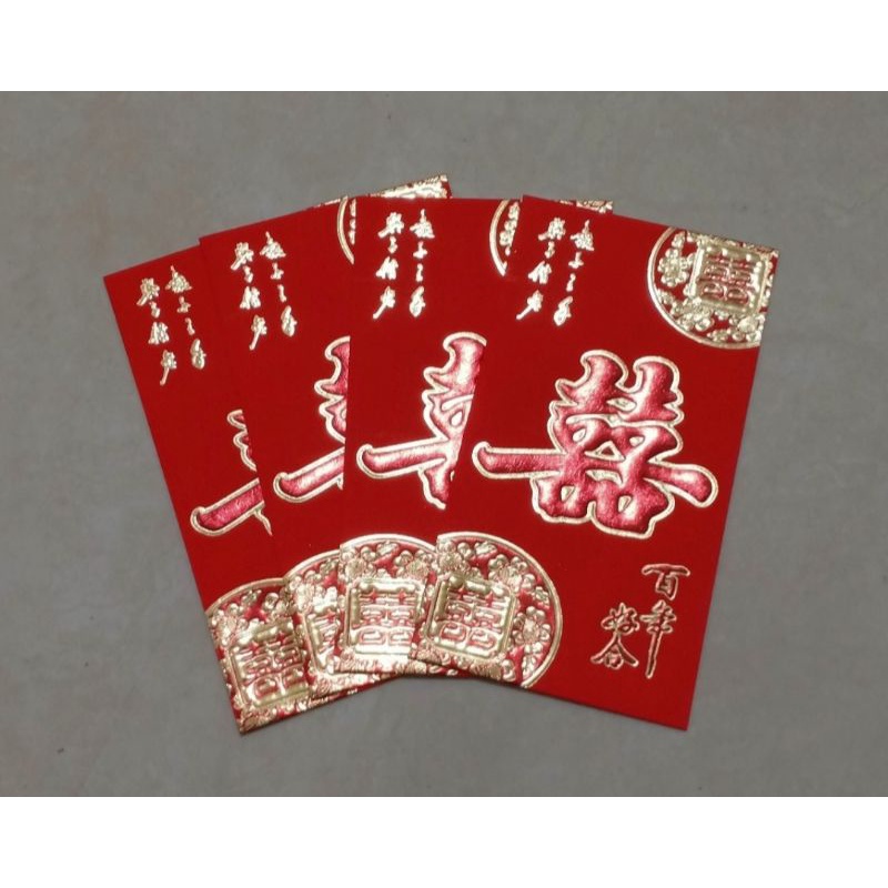 

Angpao panjang box mika motif shuang xi isi 28pcs