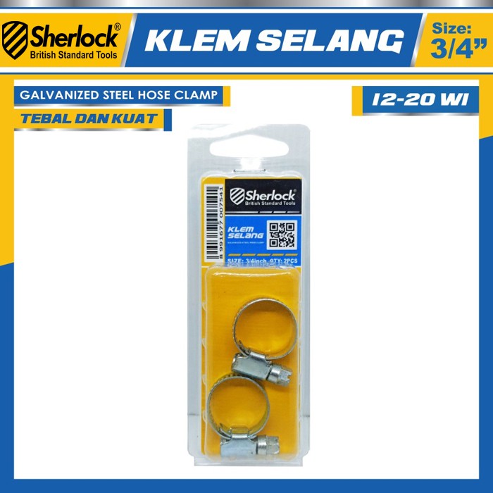 Klem Selang / Hose Clamp Gas Sherlock 3/4&quot; (1 kotak isi 2 pcs)