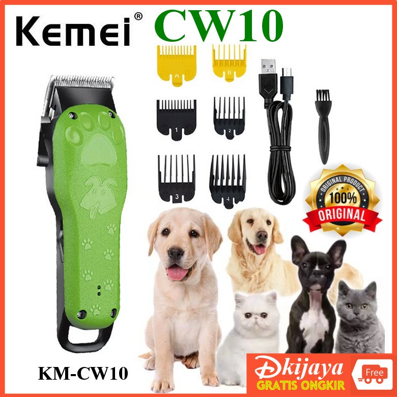 KEMEI CW10 Pet Clipper CAS Baterai Alat Cukur Potong Bulu Hewan Anjing Kucing Kelinci KM CW10 KMCW10