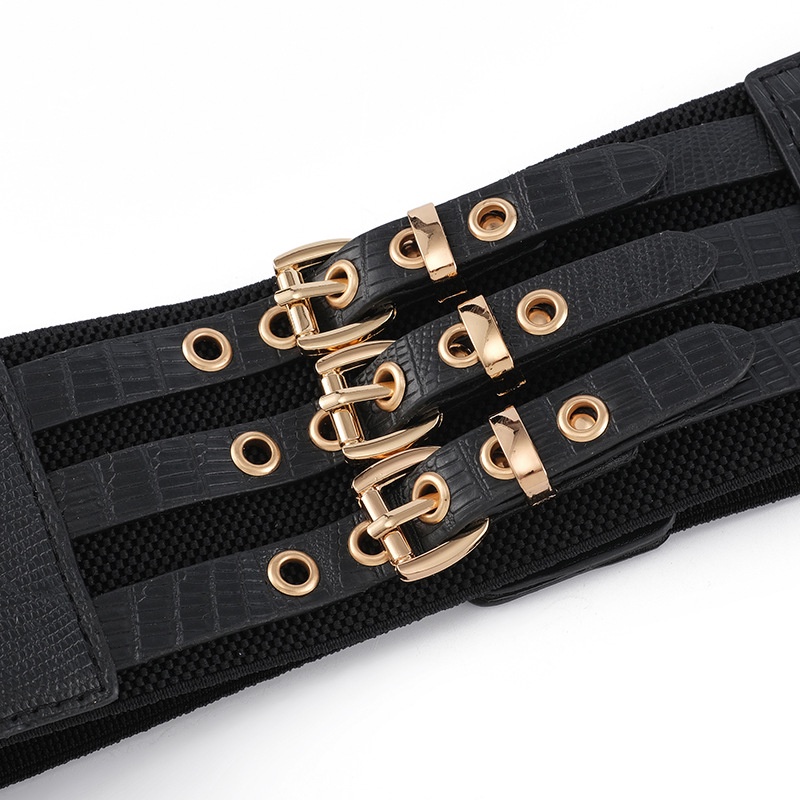 Ikat Ban Pinggang Wanita JUMBO ELASTIS THREE BUCKLE #004 Obi Korea Fashion Gasper Sabuk Karet Cewe Womens Belt Wanita
