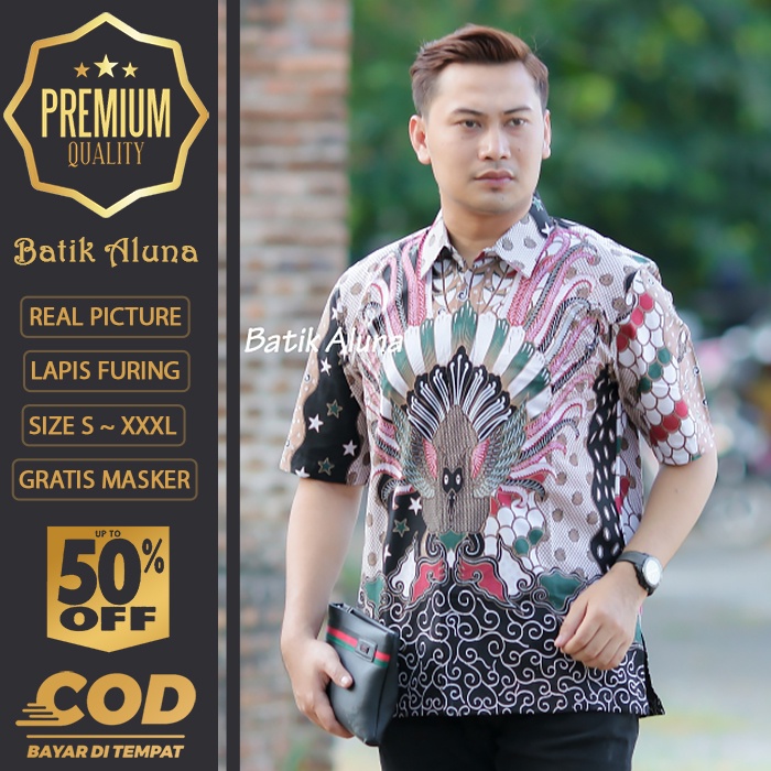 BATIK PRIA LENGAN PENDEK MEWAH PREMIUM ALUNA PRABUSENO SHANGHAI KERIS KEMEJA BATIK ACARA NIKAHAN KER
