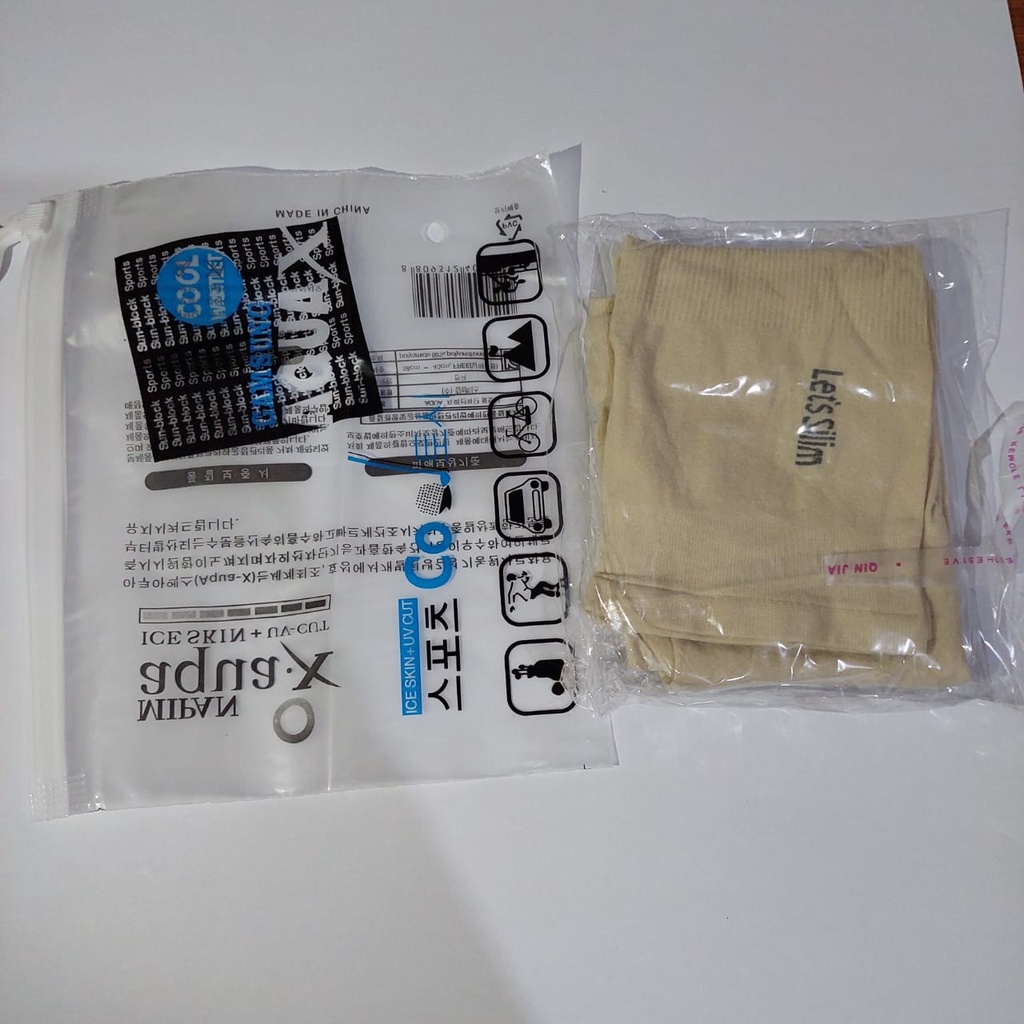 Manset Tangan Pria Wanita Handsock Lets Slim dan Lets Silim Anti UV-Manset coklat pouch