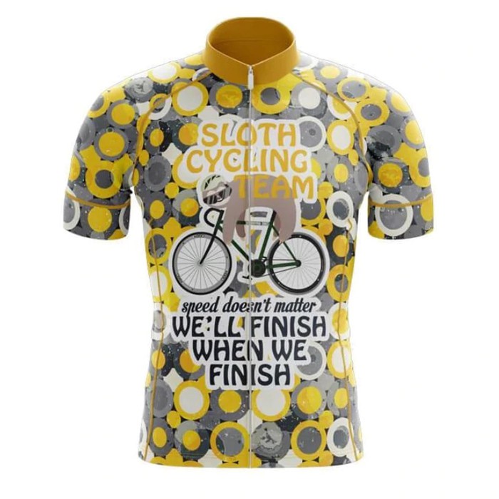 Jersey Sepeda Roadbike road bike Pria SLOTH CYCLING TEAM - YELLOW