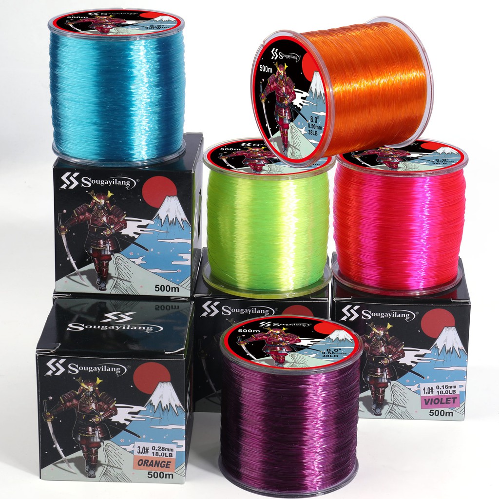 New Nylon Fishing Line 500m Super Strong Fishing Line 7-38LB Colorful Fishing Line Pancing(5Color)