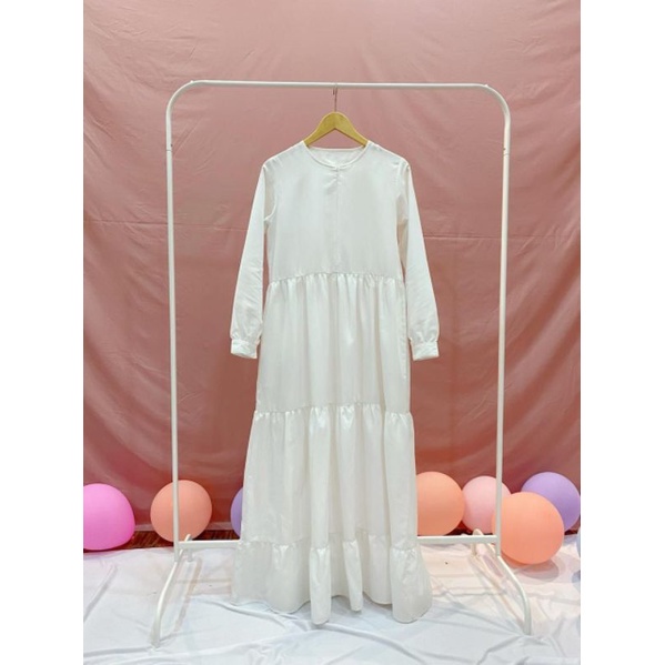 BASIC DRESS GREENISM | DRESS PUTIH | GAMIS PUTIH