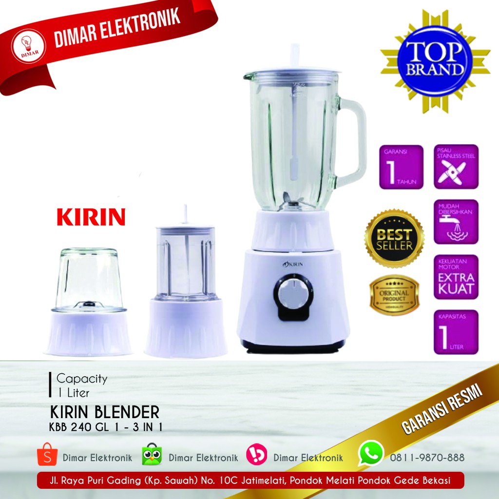 KIRIN BLENDER KBB 240 GL 1 - 3 IN 1
