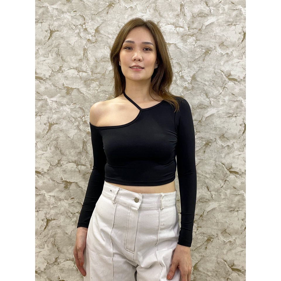 MODAVIE - DIORA CROP TOP Longsleeve Crop Tee Baju Atasan Lengan Panjang