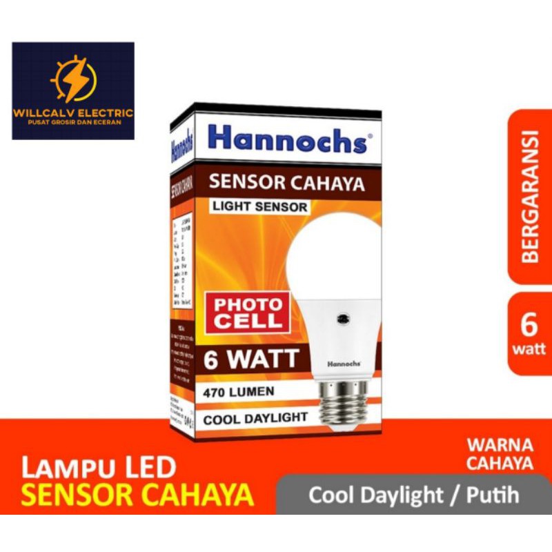 LAMPU LED HANNOCHS 6W LIGHT SENSOR