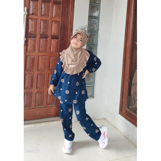 SETELAN RAYON ANAK  MOTIF ABSTRAK KOMBI/SETELAN USIA 4 sampai 11TH / SETELAN ANAK PEREMPUAN.-Ributnavy