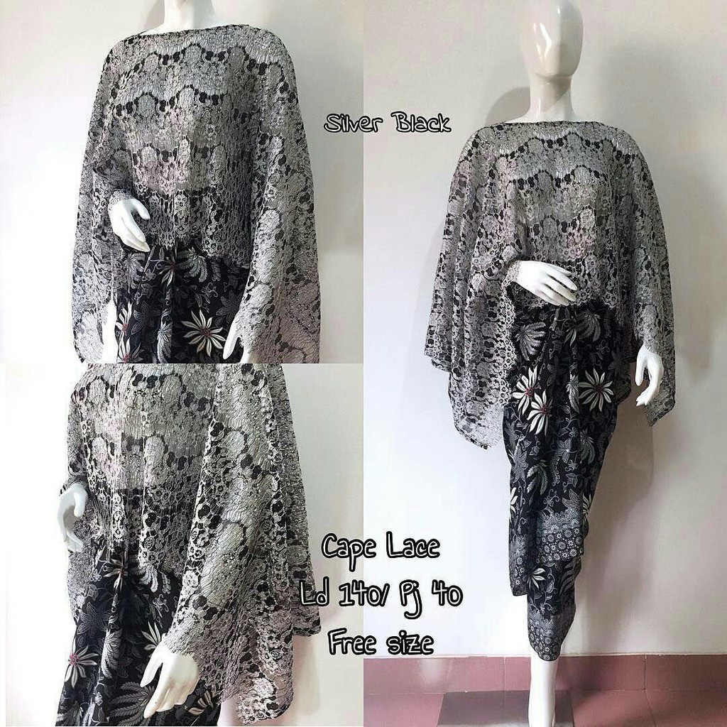  CAPE  BRUKAT MEWAH GLITTER  PANJANG 60CM CAPE  KEBAYA  MODERN 