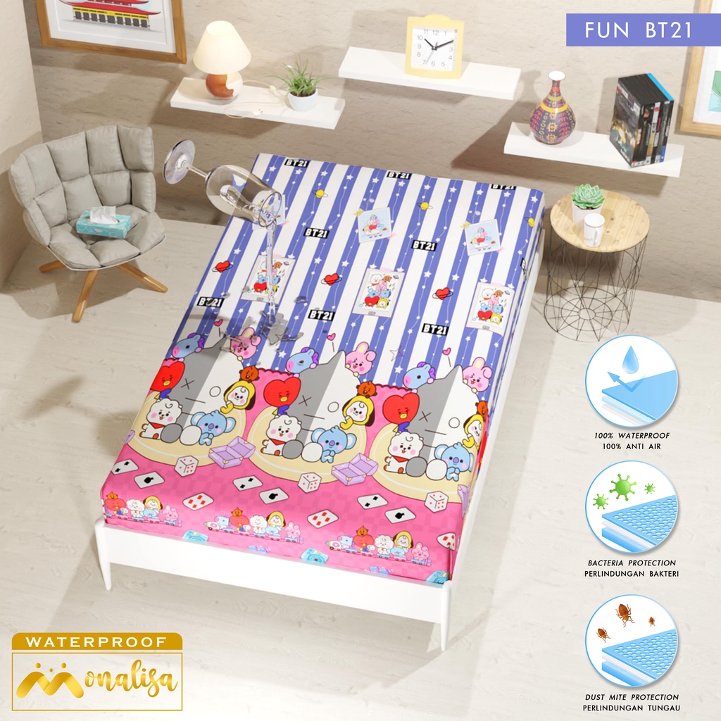 Monalisa Waterproof Sprei Uk 100/120 - Fun BT21