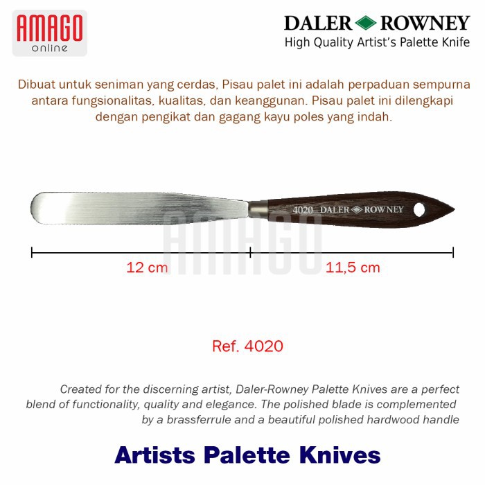 PISAU PALET DALER-ROWNEY - ARTISTS PALETTE KNIFE - No 20 - 803004020