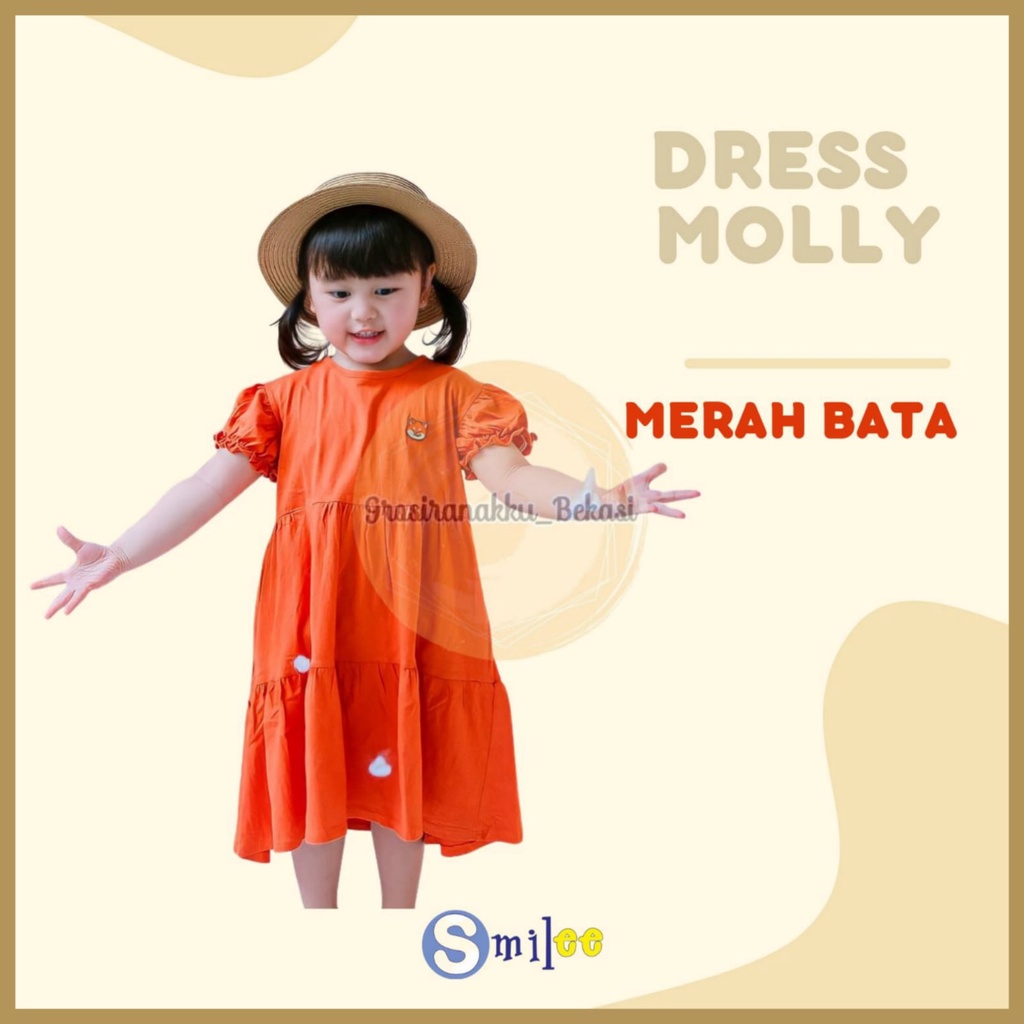 Dress Anak Smilee Molly Warna Terakota Size 1-5Tahun