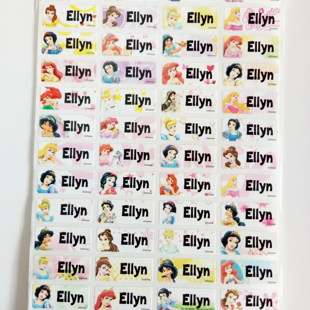 

STIKER LABEL NAMA ANAK WATERPROOF - PRINCESS DISNEY