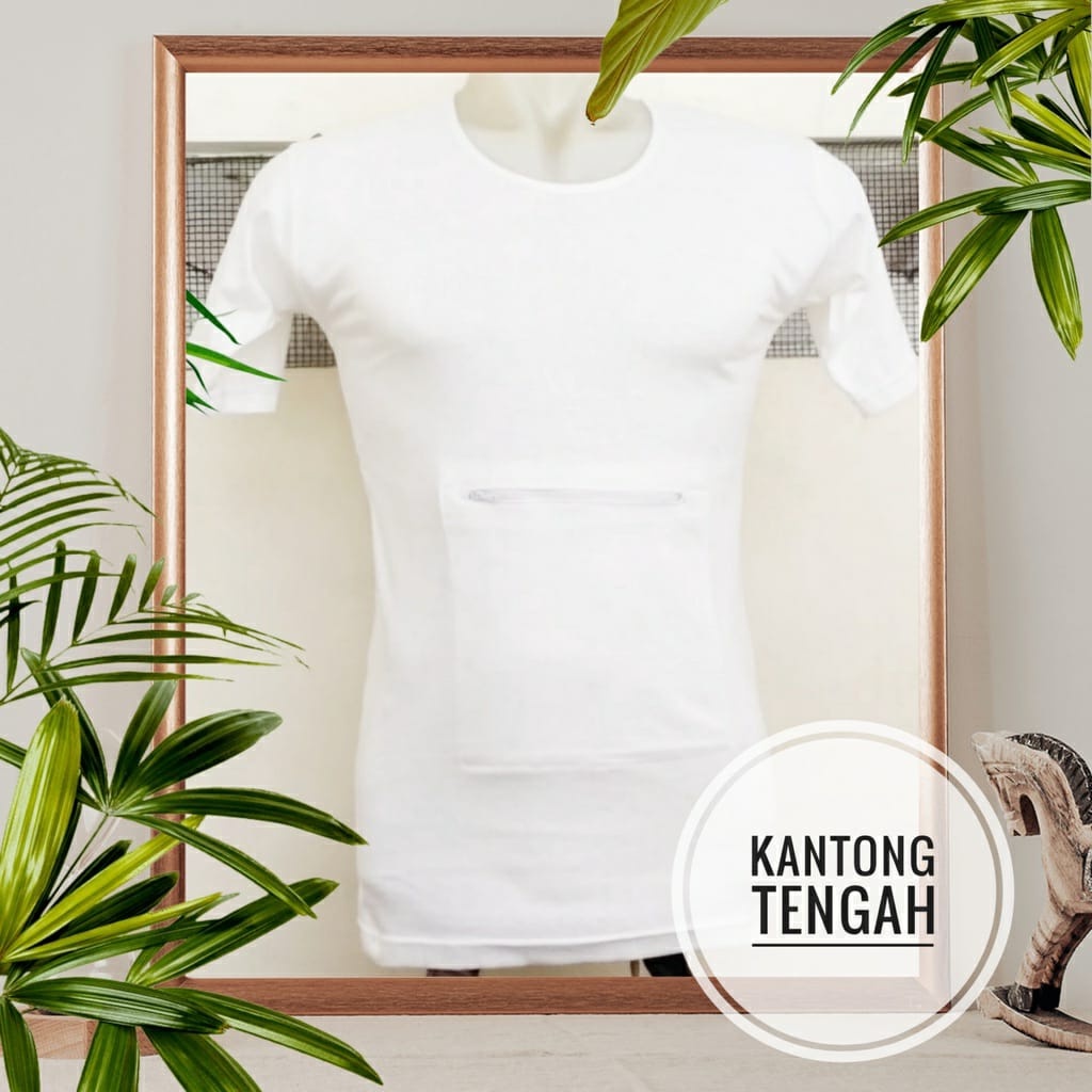 Perlengkapan Haji - Kaos Dalam Haji Pria - Perlengkapan Umroh - Kaos Haji Pria kantong Di Dada Exlus