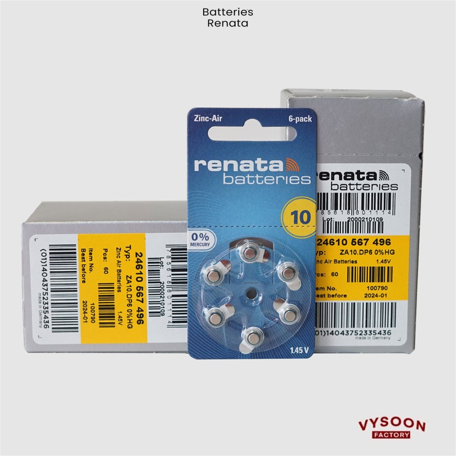 Hearing Aid Battery / Baterai Alat Bantu Dengar Renata 10 ZA10 ZA 10