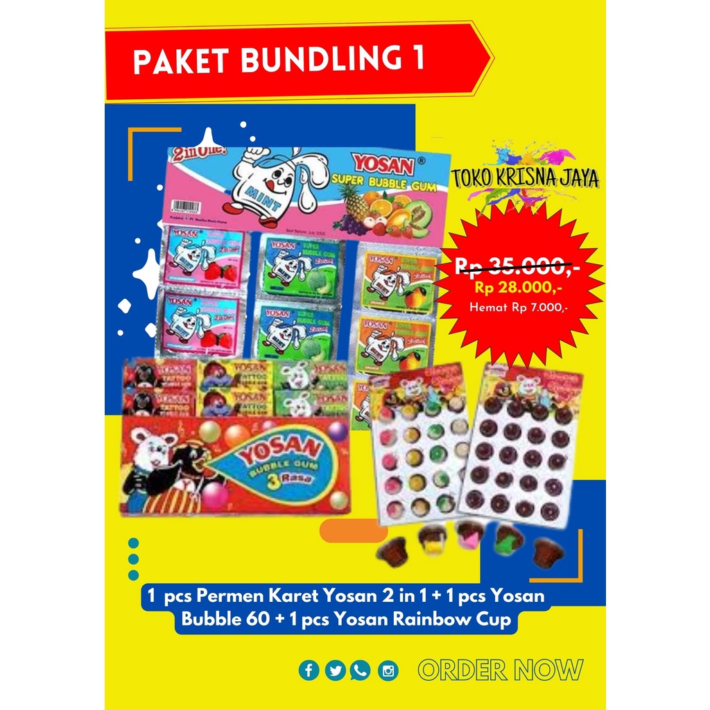 

PAKET BUNDLING 1 PERMEN JADUL YOSAN 2 IN 1 | YOSAN 60 | YOSAN RAINBOW CUP