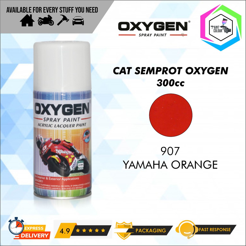 Cat Semprot / Pylox OXYGEN Acrylic Spray Paint - 907 Yamaha Orange