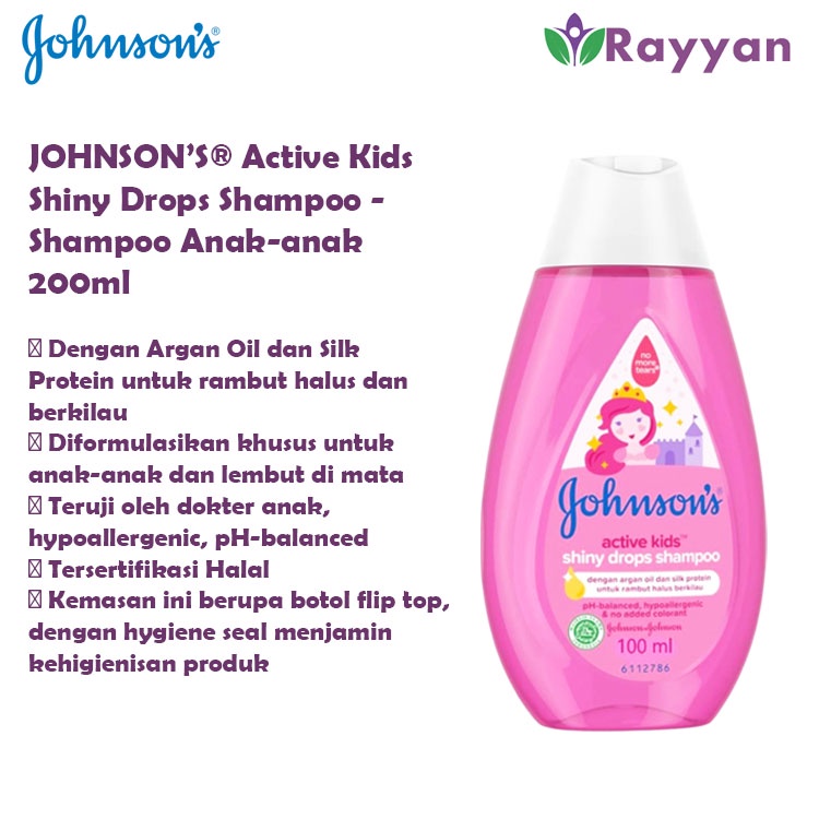 Johnson's Kids Shampoo Shiny Drops 100 Ml Lembut dan Wangi  | Shampoo anak Johnson's Shiny Drops| Sampo Bayi Lembut dan Wangi