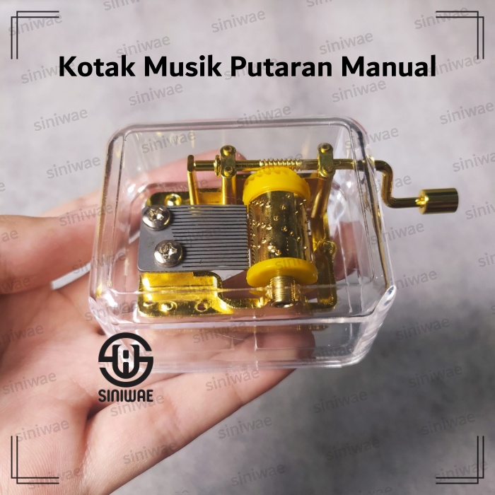 Kotak Musik Ulang Tahun Music Box Gold Happy Birthday Acrylic Manual Engkol Mesin Akrilik Antik Hadiah Kado