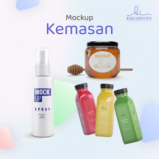 Jual Jasa desain kemasan makanan - mockup dus, botol, standing pouch