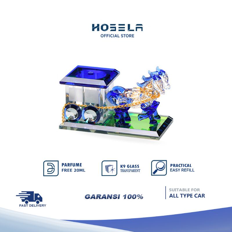 HOSELA - Car Parfume Air Freshner With K9 Glass Premium Pajangan Dashboard Motif Kuda - FIRST HAND I