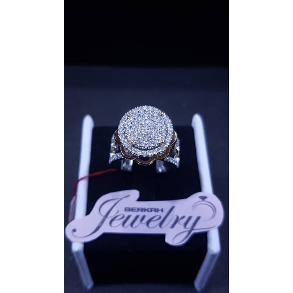 Cincin Wanita Kawin Nikah Original Emas Gold 18k Berlian Diamond Eropa Putih Asli DK1360