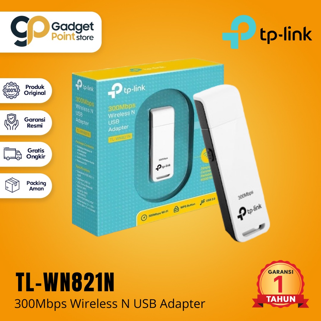 TP-LINK TL-WN821N 300Mbps Wireless N USB Adapter TP LINK WN 821N Garansi Resmi 1 Tahun