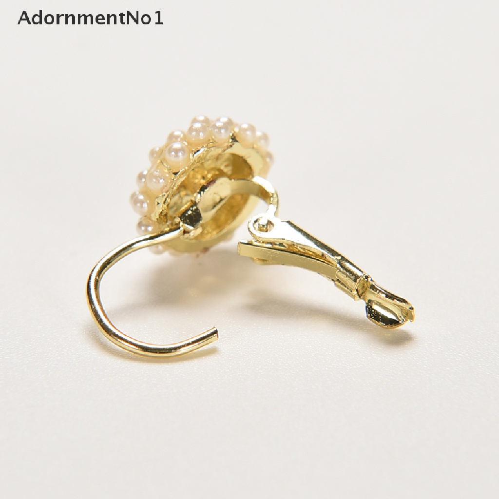 (AdornmentNo1) Anting Tusuk Gantung Lapis Emas Hias Mutiara Imitasi Untuk Wanita