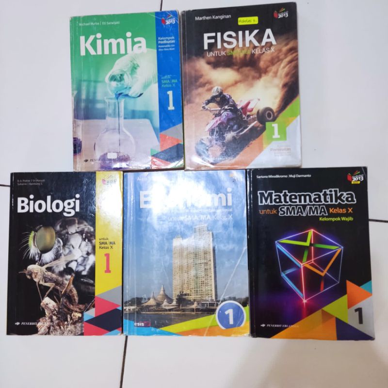(preloved) BUKU KIMIA, FISIKA, BIOLOGI, EKONOMI, MATEMATIKA KELAS X (10)