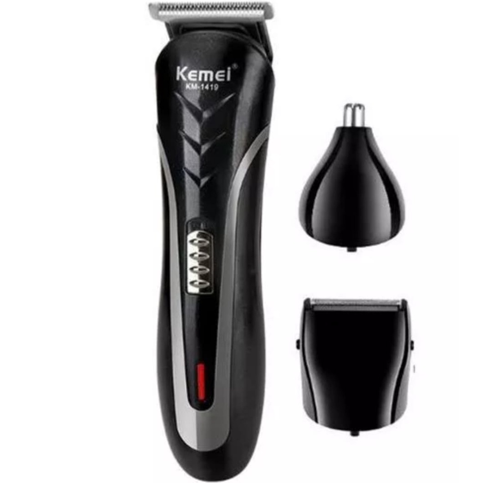 Alat Cukur Rambut,Kumis,Jenggot Rechargeable Hair Clipper Elektrik Portable KEMEI KM-1419 Clipper 3in1-Alat Cukur Rambut Rechargeable 1 SET KEMEI KM-1419-Mesin Alat Cukur Rambut Elektrik