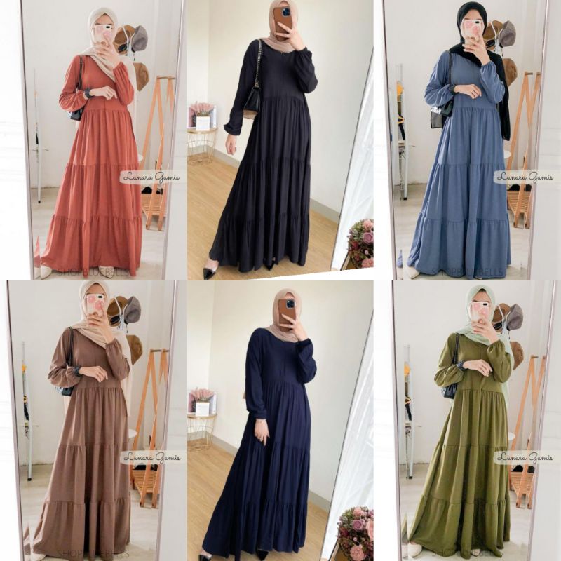 HANUM DRESS LUNARA AMARA GAMIS WANITA