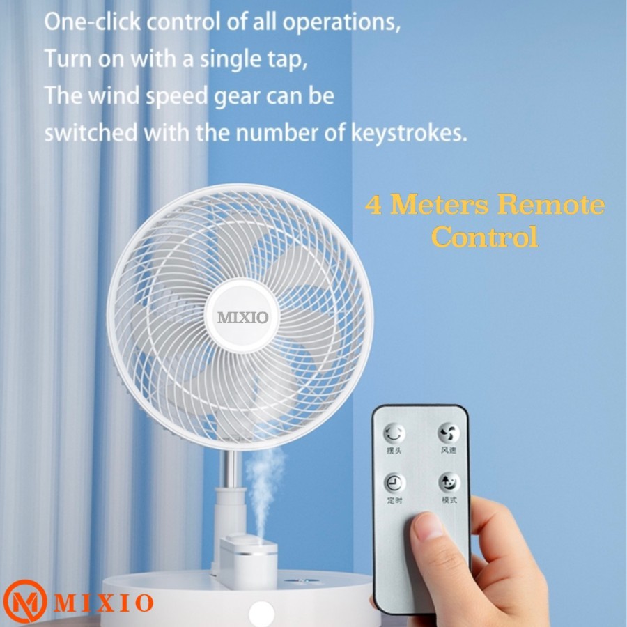 P30 MIXIO Kipas Angin Lipat / Portable Folding Fan with Remote Control