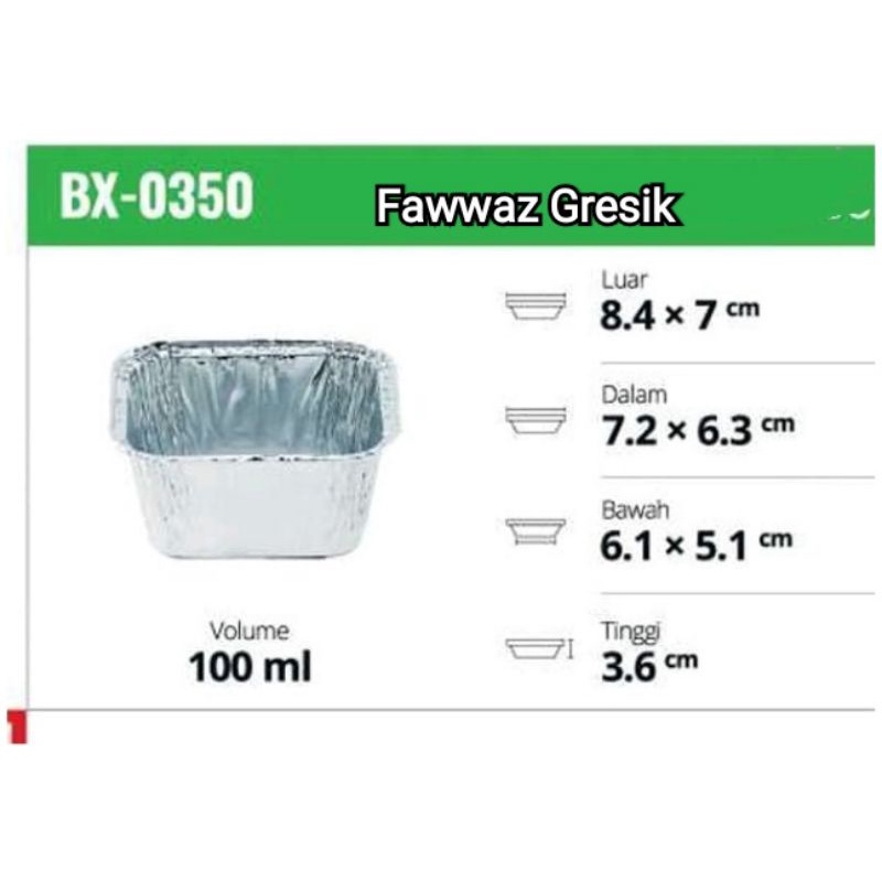 Aluminium Foil Tray Cup BX - 350 / Cetakan Kue BX 0350 - Pastel (10 Pcs)