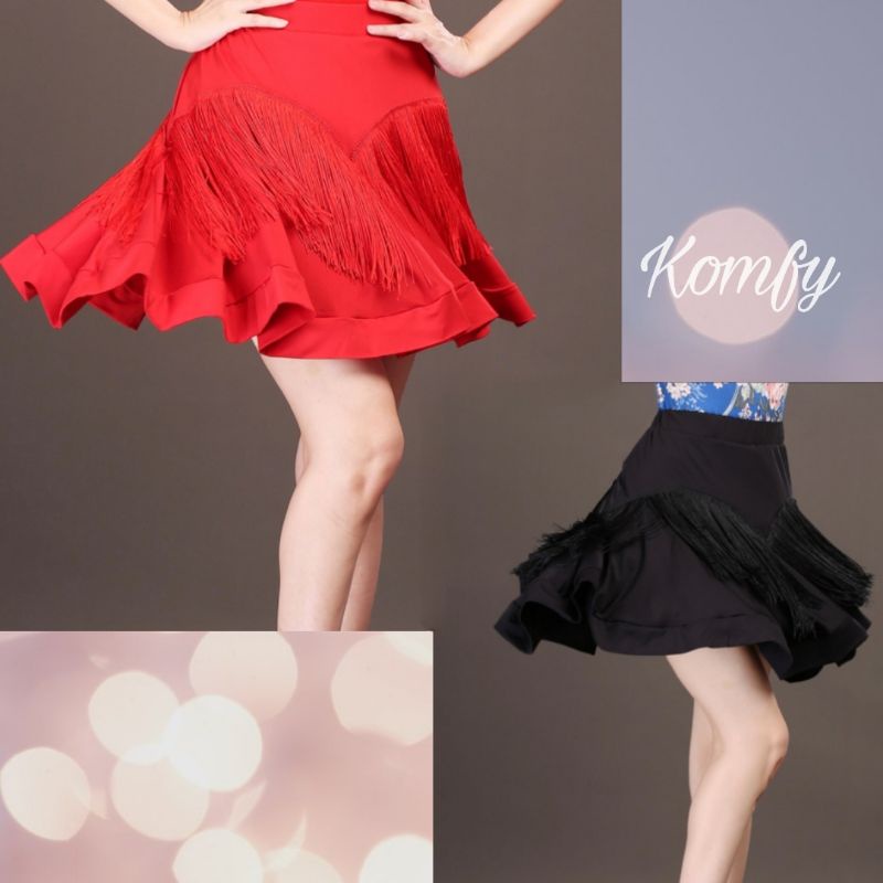 rok rumbai tasel dress gaun wanita line dance salsa belly dance women skirt ROK02