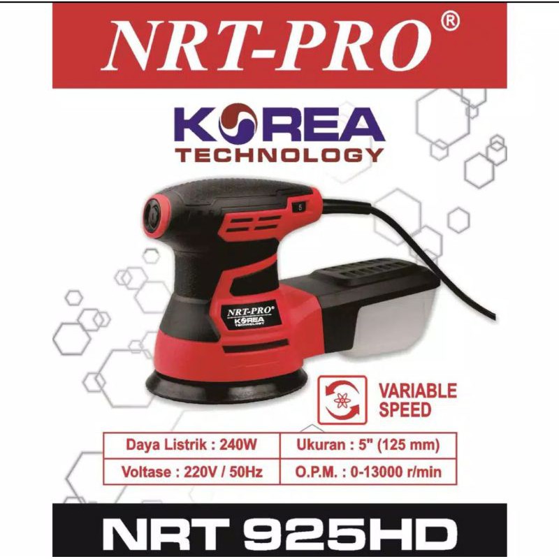 NRT-PRO MESIN AMPLAS BULAT NRT  PRO 925 HD-MESIN AMPLAS BULAT ORBITAL DISC SANDER 925 HD NRT PRO