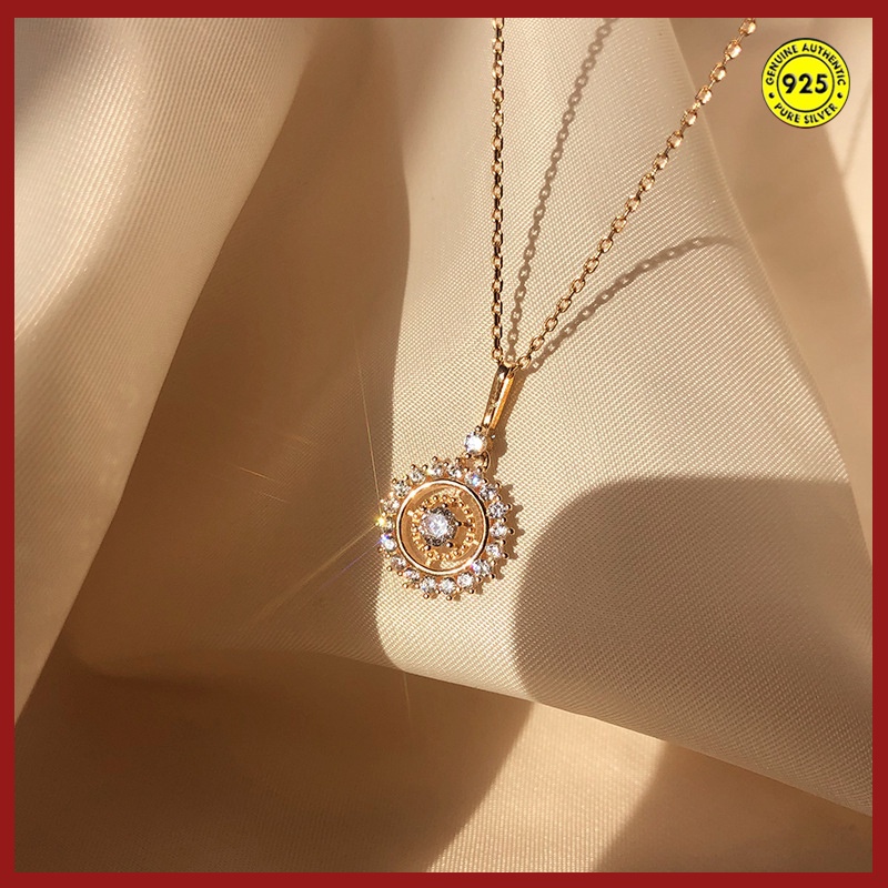 18K Gold Necklace S925 Silver Female Fashion