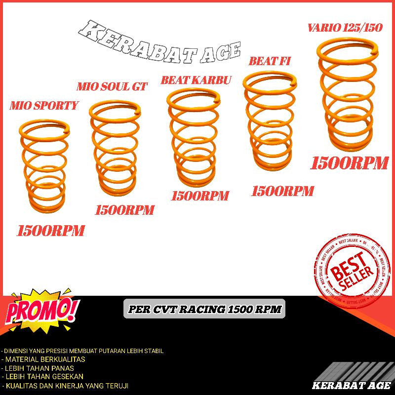 Per Cvt Racing 1500 RPM Beat fi Beat karbu Mio sporty vario 125 150