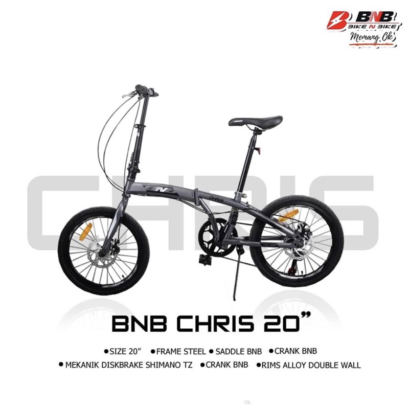 Sepeda Lipat Folding Bike BNB 20 CHRIS 7 Speed