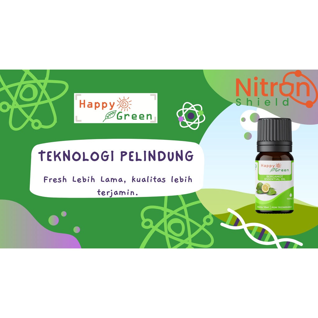 BPOM approved Happy Green Bergamot Essential Oil - Minyak Jeruk Bergamot Italian Murni Garansi Uang Kembali