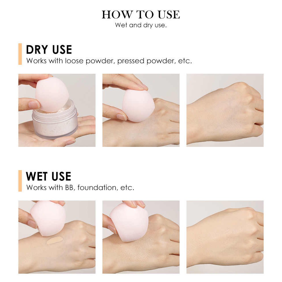 (READY &amp; ORI) O.Two.O Otwoo 3 In 1 Beauty Blender Sponge Blending Make Up Egg Set  - 9937