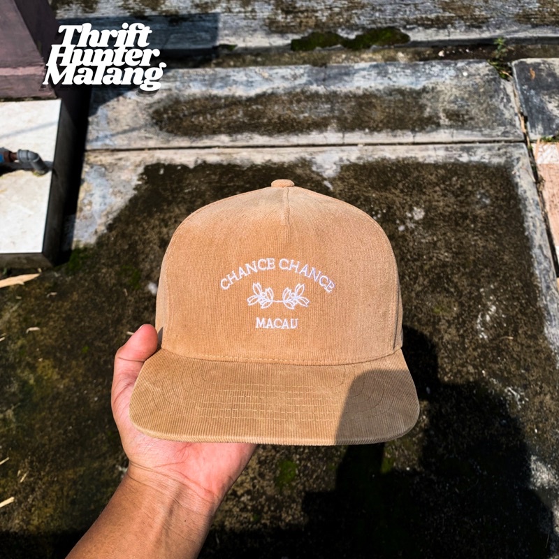 TOPI 6 PANEL SIMPLE CAP MACAU MATERIAL CORDUROY