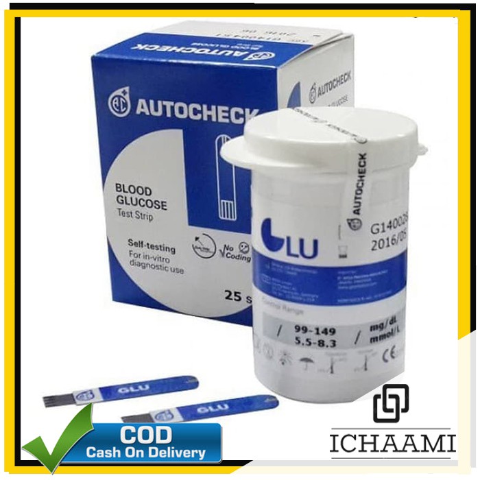 Autocheck Strip Gula Darah Refil Tes Gula Darah Glucose Auto Check Original Isi 25 Pcs