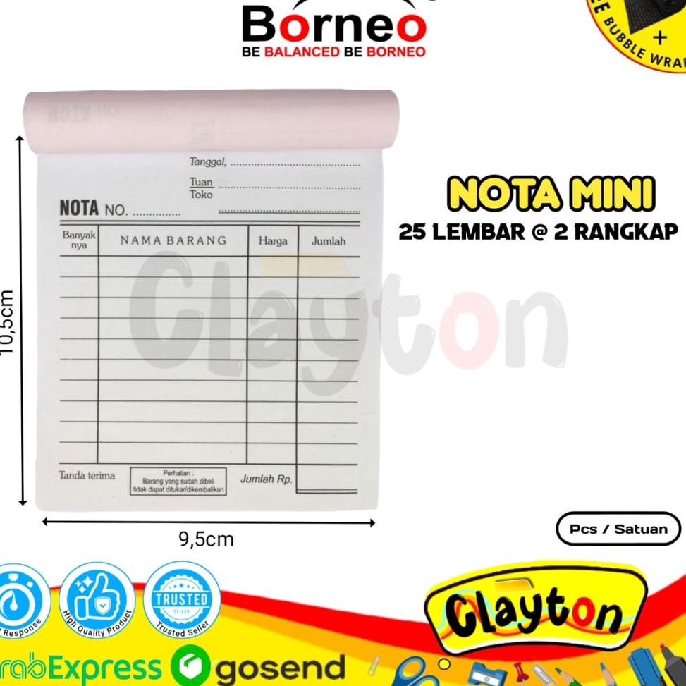 

TERBARU Buku Nota Kontan Borneo Kecil 2 Ply NCR / Nota Kontan 2 Rangkap Kecil / Nota Kontan Mini ! 893