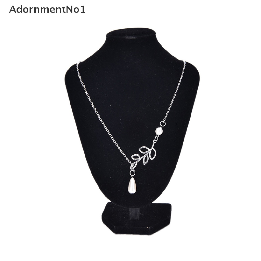 (AdornmentNo1) Kalung Rantai Dengan Liontin Kristal + Mutiara Untuk Wanita