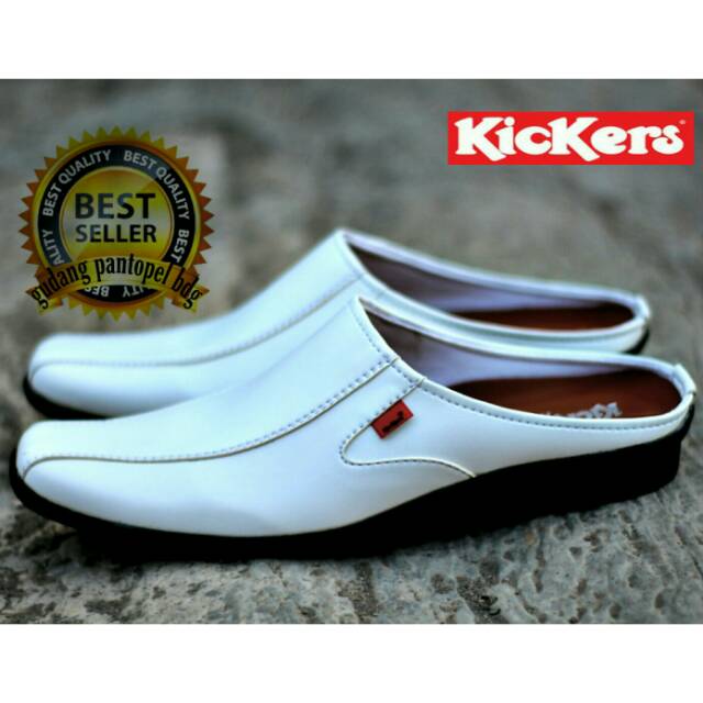 Sandal Bustong Pria | putih / Kulit / TPR | Kickers