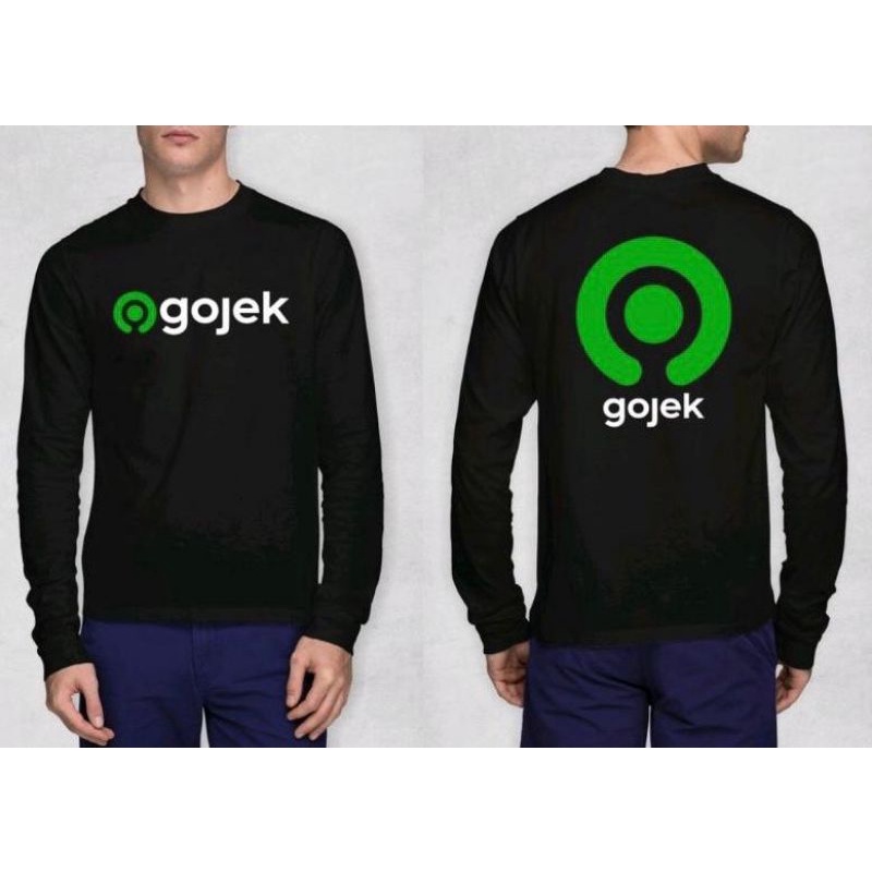 KAOS KATUN 30S LENGAN PANJANG HITAM /COSTUME OJOL GOJeK