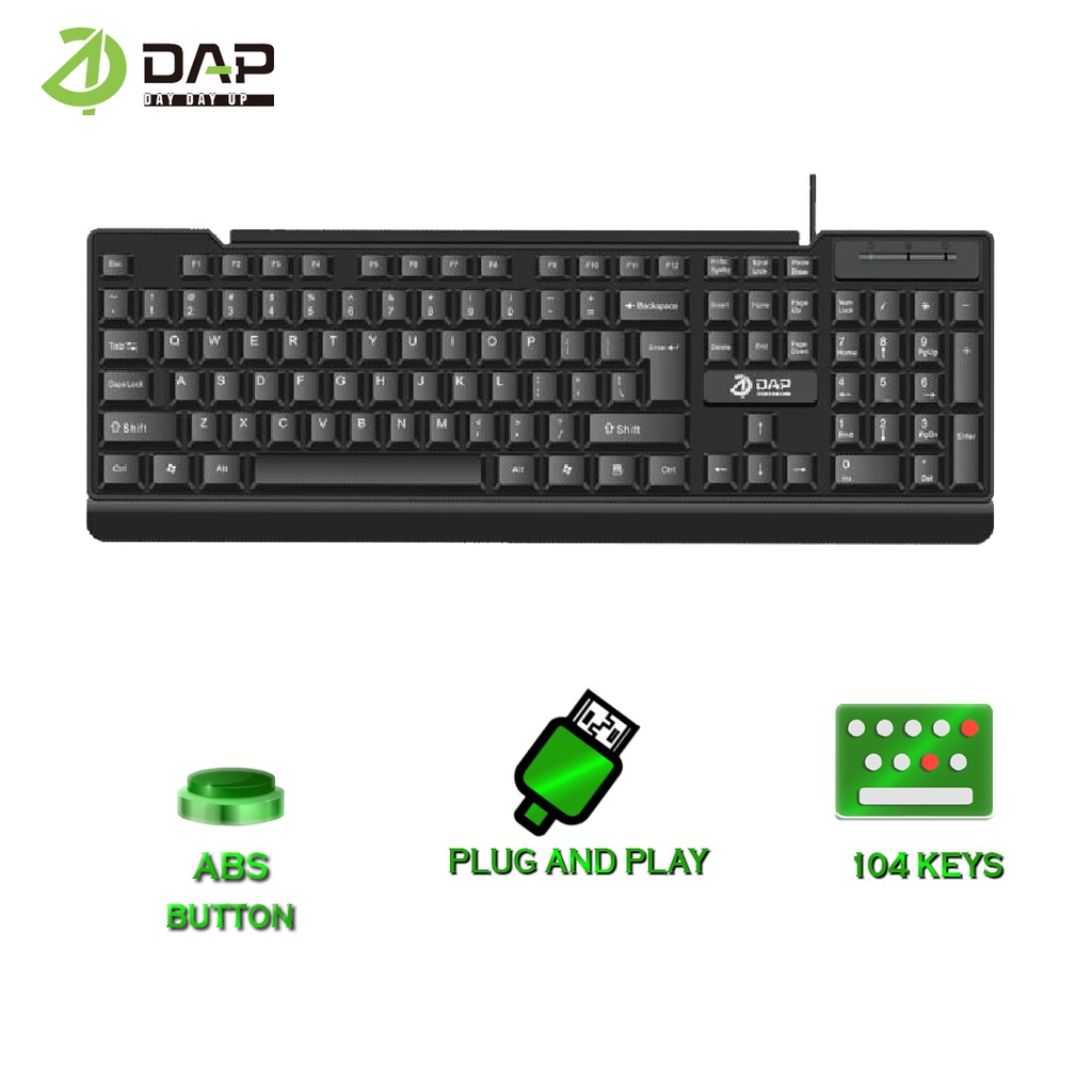 DAP Portable Mini Multimedia Keyboard D-M8171 High-Speed Universal Ser