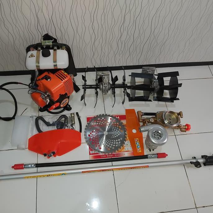 Produk Ready Paket Mesin Potong Rumput,Pengembur,Penyiang ,Mesin Steam,Pompa Air