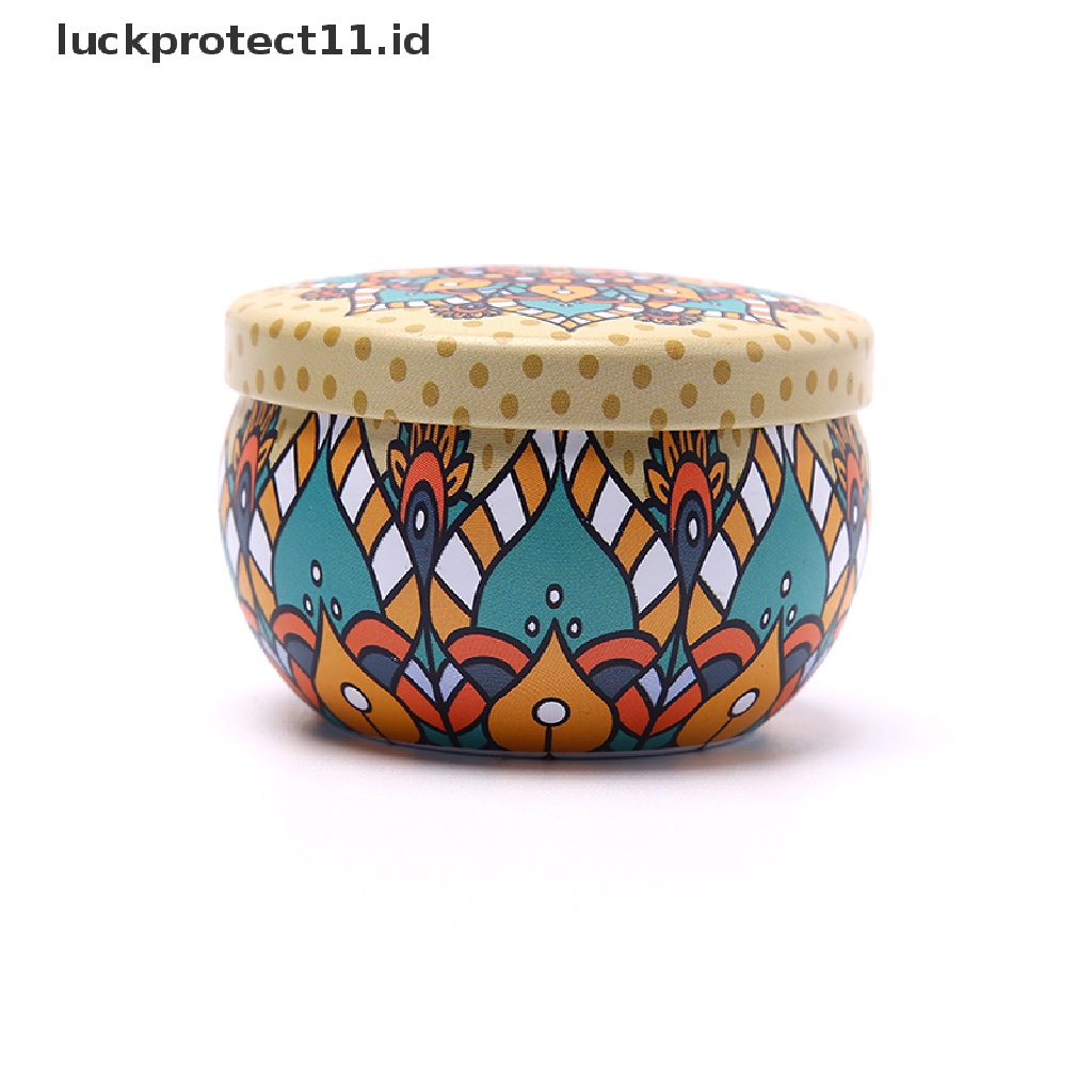 &lt; Luckprotect11.Id &gt; Kotak Kaleng Penyimpanan Permen / Teh Motif Bunga Retro Untuk Hadiah